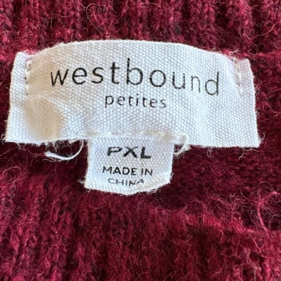 Westbound Women Burgundy Black Heather Pullover Sweater XL Crew Neck NWOT - Picture 4 of 9